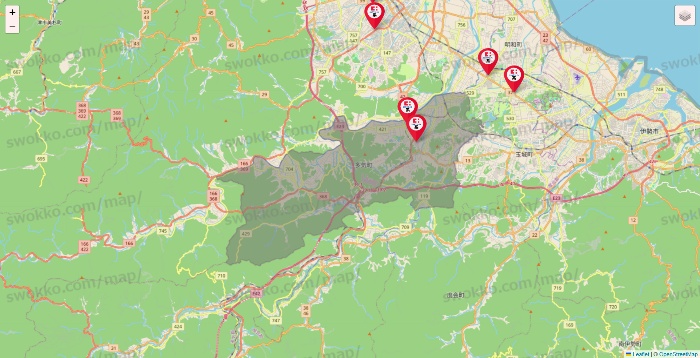 三重県のココカラファイン系列いろいろの店舗地図