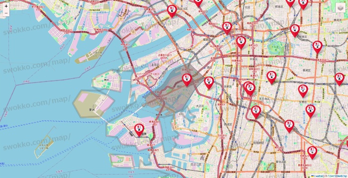 大阪府のココカラファイン系列いろいろの店舗地図