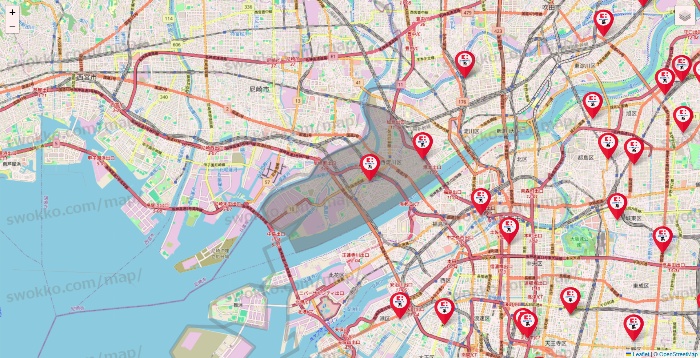大阪府のココカラファイン系列いろいろの店舗地図