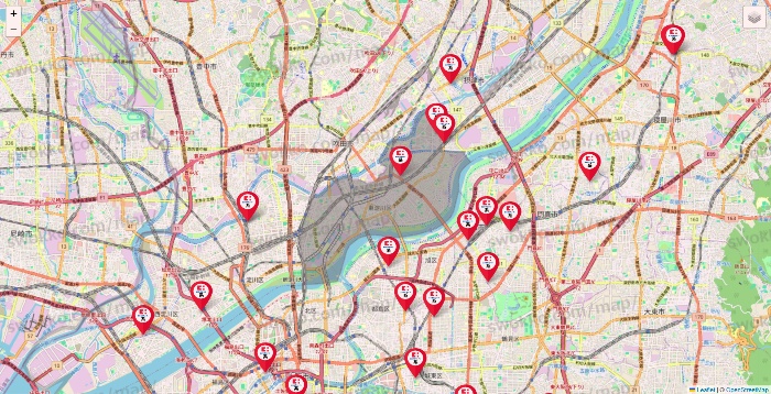 大阪府のココカラファイン系列いろいろの店舗地図