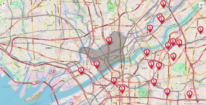 大阪府のココカラファイン系列いろいろの店舗地図