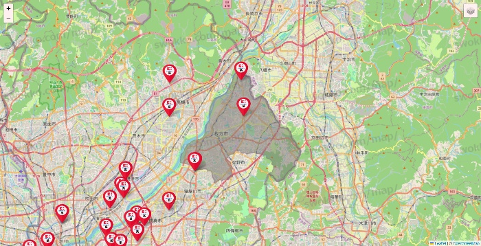 大阪府のココカラファイン系列いろいろの店舗地図