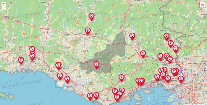 兵庫県のココカラファイン系列いろいろの店舗地図