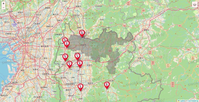 奈良県のココカラファイン系列いろいろの店舗地図