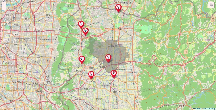 奈良県のココカラファイン系列いろいろの店舗地図