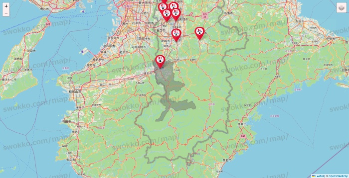 奈良県のココカラファイン系列いろいろの店舗地図