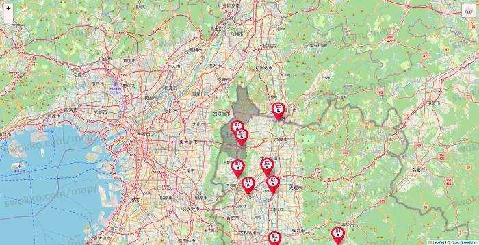 奈良県のココカラファイン系列いろいろの店舗地図