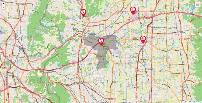 奈良県のココカラファイン系列いろいろの店舗地図