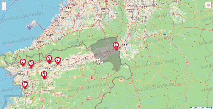 和歌山県のココカラファイン系列いろいろの店舗地図