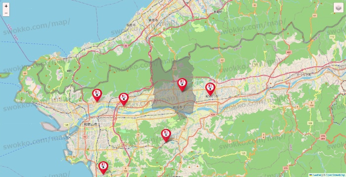 和歌山県のココカラファイン系列いろいろの店舗地図