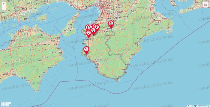 和歌山県のココカラファイン系列いろいろの店舗地図