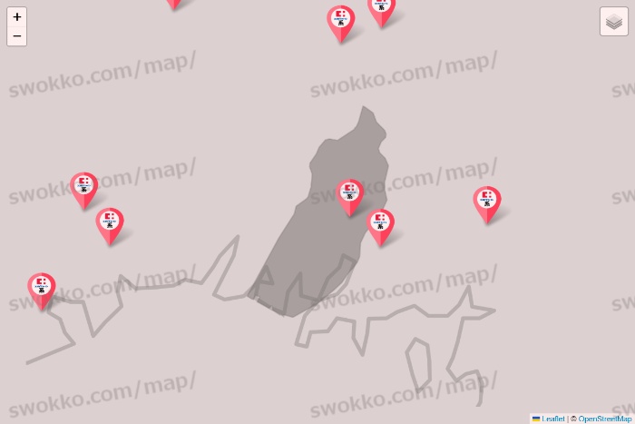 広島県のココカラファイン系列いろいろの店舗地図
