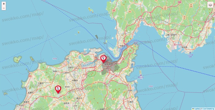福岡県のココカラファイン系列いろいろの店舗地図
