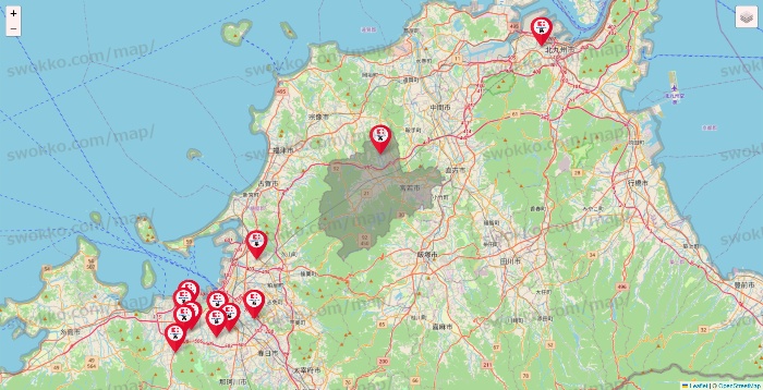 福岡県のココカラファイン系列いろいろの店舗地図