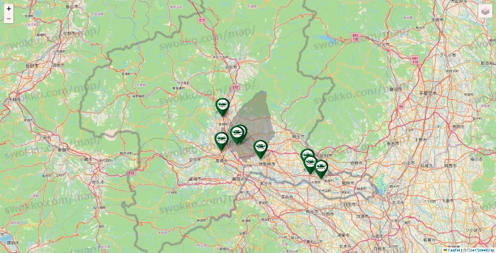 群馬県の珈琲館の店舗地図