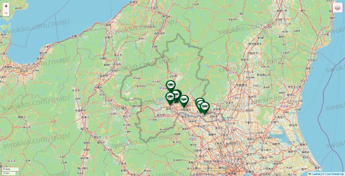 群馬県の珈琲館の店舗地図