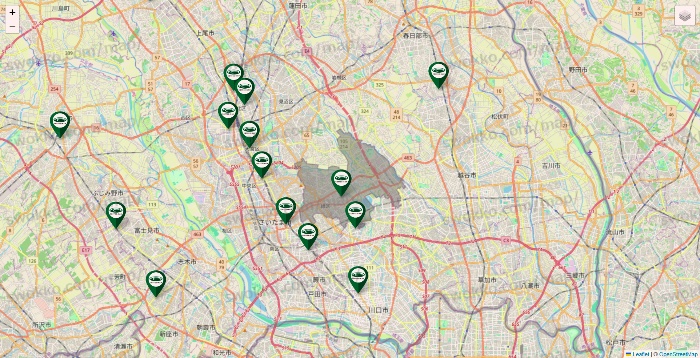 埼玉県の珈琲館の店舗地図