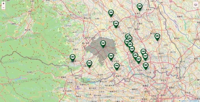 埼玉県の珈琲館の店舗地図