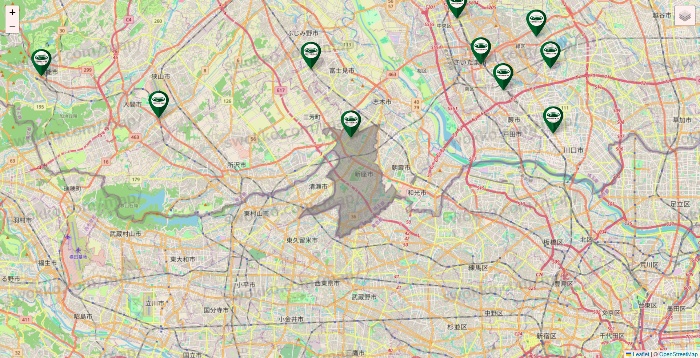 埼玉県の珈琲館の店舗地図