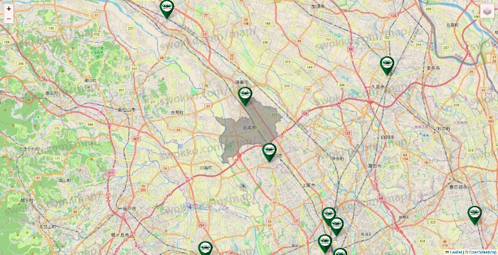 埼玉県の珈琲館の店舗地図
