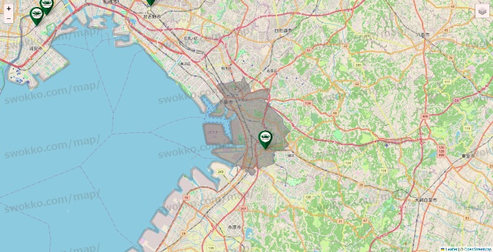 千葉県の珈琲館の店舗地図
