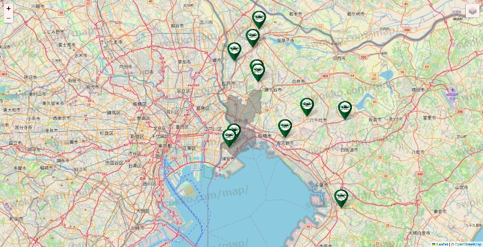 千葉県の珈琲館の店舗地図