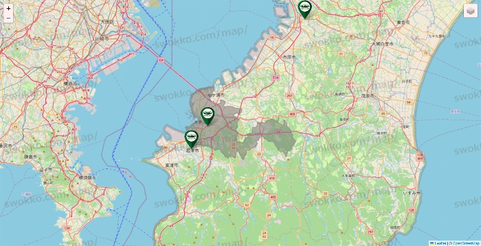 千葉県の珈琲館の店舗地図