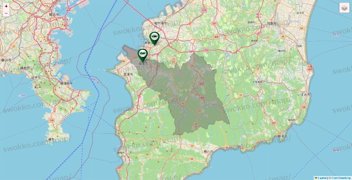 千葉県の珈琲館の店舗地図