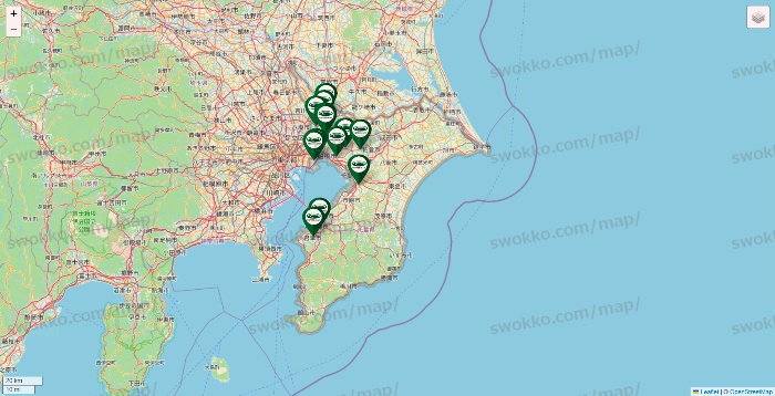 千葉県の珈琲館の店舗地図