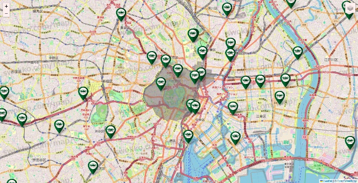 東京都の珈琲館の店舗地図