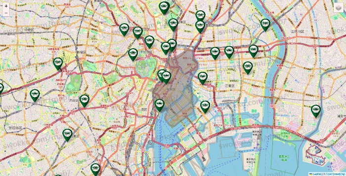 東京都の珈琲館の店舗地図
