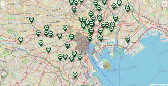 東京都の珈琲館の店舗地図