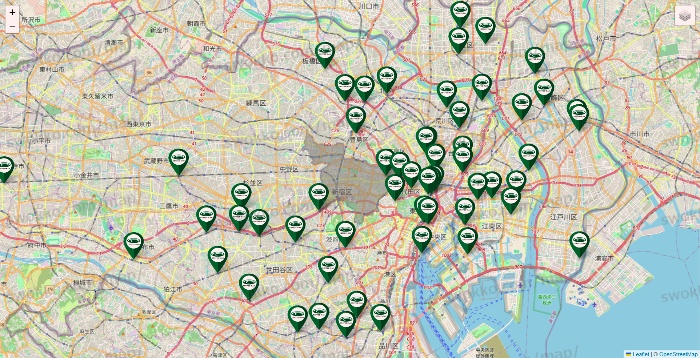 東京都の珈琲館の店舗地図