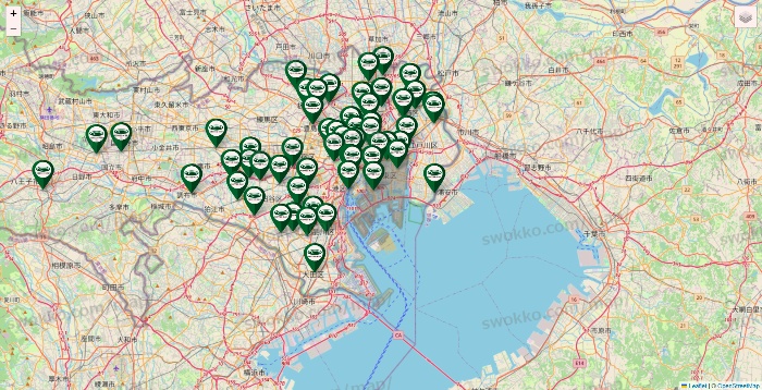 東京都の珈琲館の店舗地図