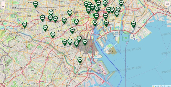 東京都の珈琲館の店舗地図