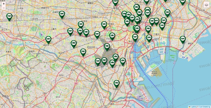 東京都の珈琲館の店舗地図
