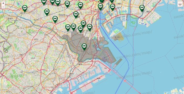 東京都の珈琲館の店舗地図