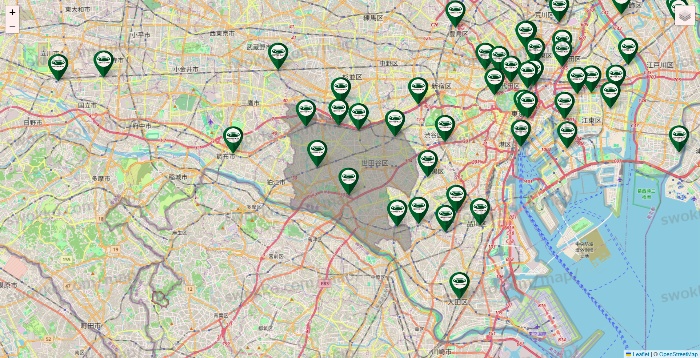 東京都の珈琲館の店舗地図
