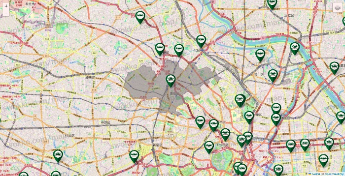 東京都の珈琲館の店舗地図