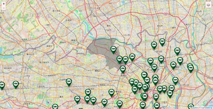 東京都の珈琲館の店舗地図