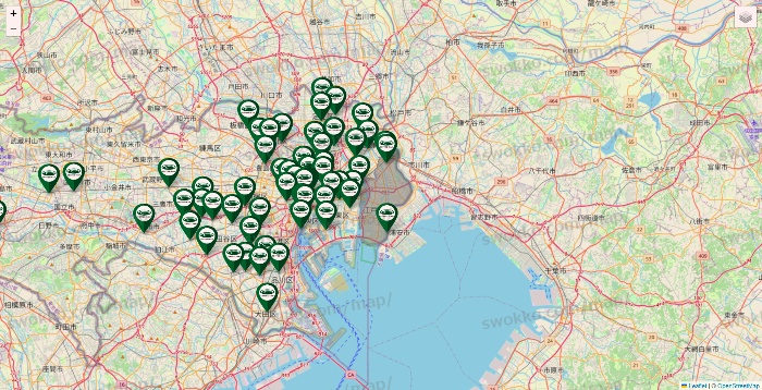 東京都の珈琲館の店舗地図