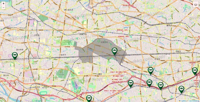 東京都の珈琲館の店舗地図
