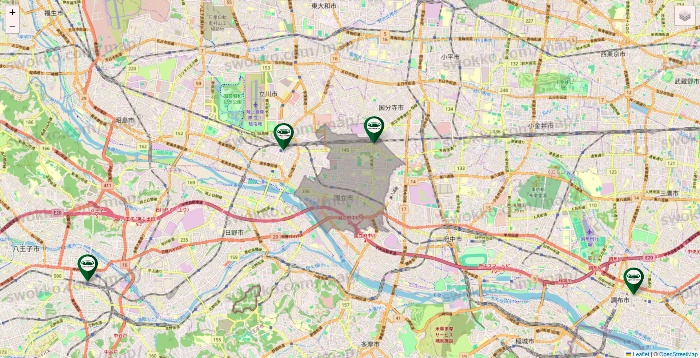 東京都の珈琲館の店舗地図