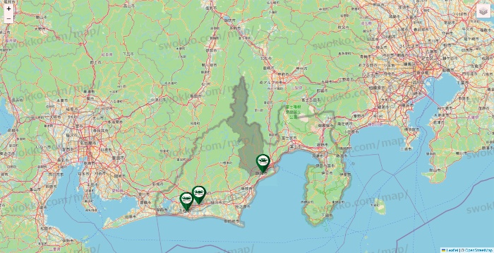 静岡県の珈琲館の店舗地図