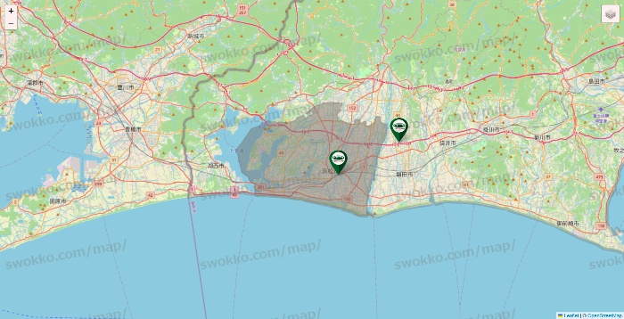 静岡県の珈琲館の店舗地図