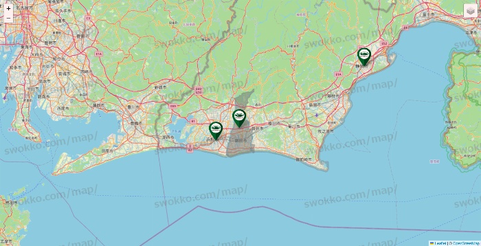 静岡県の珈琲館の店舗地図