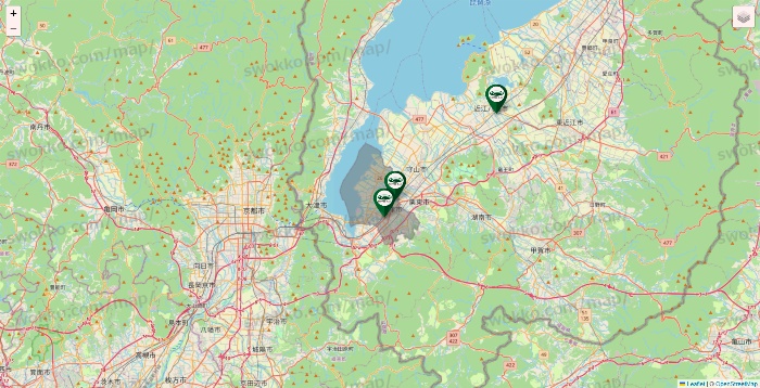 滋賀県の珈琲館の店舗地図