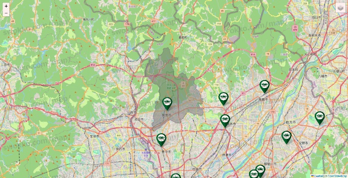 大阪府の珈琲館の店舗地図
