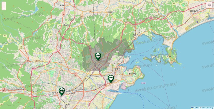 宮城県の珈琲館の店舗地図
