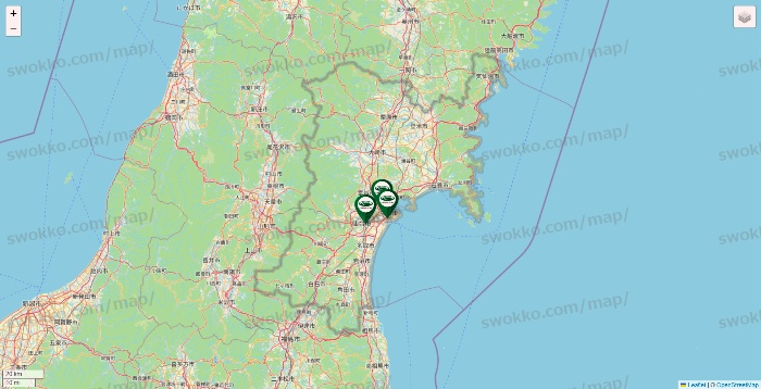 宮城県の珈琲館の店舗地図